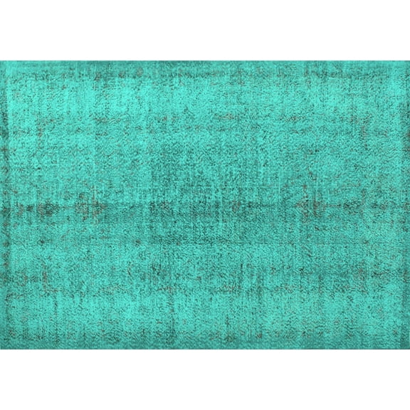 Ahgly Company Machine Washable Indoor Rectangle Persian Turquoise Blue Traditional Area Rugs, 5' x 7'