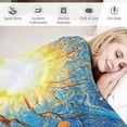 thumbnail image 3 of BCIIG Sunlight Trees Sky Warm Lightweight Blanket Soft Fleece Throw Blanket for Living Rooms Sofa Decor Cow Gifts All Seasons 50x60in, 3 of 6