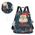 thumbnail image 5 of FORMRS Women's Travel Backpack Purse Anti-Theft Hidden Pockets Casual Shoulder Bag, Blue Christmas Santa, 5 of 7
