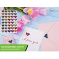 thumbnail image 6 of Valentine Heart Sticker, Assorted Patterns foil stickers in Red, Pink, Stars, Flowers, Stripes and Dots, Royal Green - 400 pack, 6 of 7