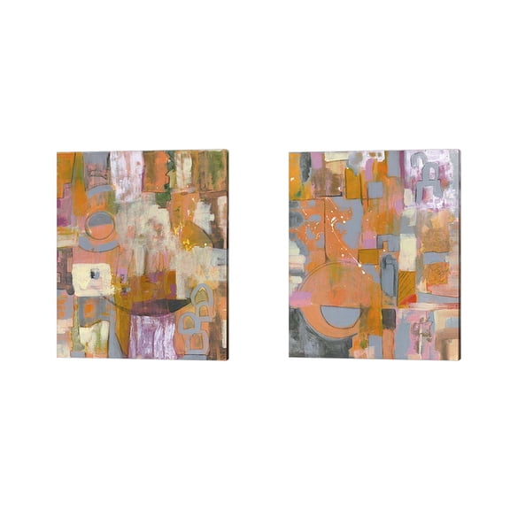 Great Art Now Pretty in Pinks by Tara Daavettila 2 Piece Canvas Art Set Each 12"W x 15"H