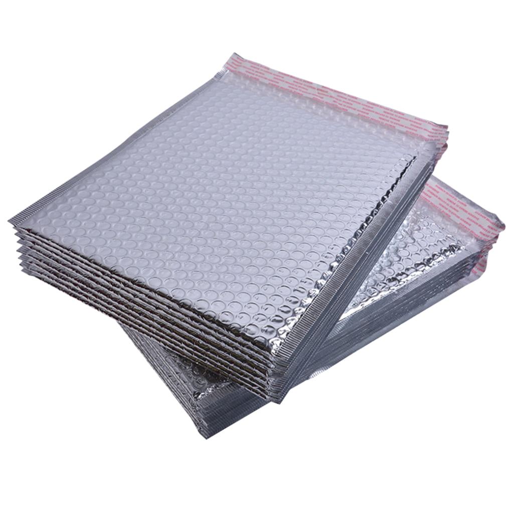 Raindrops 50Pcs Waterproof Shockproof Bubble Bag Silver Aluminum Film Mailing Envelope
