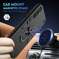 thumbnail image 2 of Phone Case for Samsung Galaxy S23 FE Hybrid Case with Ring Kickstand, Heavy Duty Protection Armor Case with Comfortable Grip Support Magnetic Car Mount for Samsung Galaxy S23 FE - Black, 2 of 7