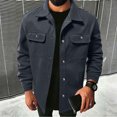 thumbnail image 4 of Riecok Cargo Jacket Men Long Sleeve Button down Coats Lapel Collar Jackets Casual Fall Outerwear with Pocket XL, 4 of 8
