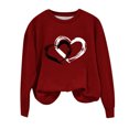 thumbnail image 5 of FAIWAD Women's Long Sleeve Pullover Tops Heart Print Round Neck Tops Spring Loose Plus Size Tunic Tops, 5 of 5