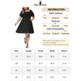 thumbnail image 6 of DARING DIVA Women's Plus Dress Smocked Square Neck Stretchy Midi Dress 3XL Black, 6 of 6