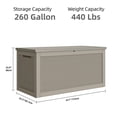 thumbnail image 2 of Dextrus 260 Gallon Large Outdoor Deck Box, Waterproof Resin Outdoor Storage Box,for Patio Garden,Lockable, Brown, 2 of 7