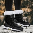 thumbnail image 2 of Xiaoxatg Fashion Women's Winter Flat Zipper Warm Boots Stylish Comfortable Mid Calf Shoes 8 Black, 2 of 9