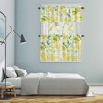 thumbnail image 6 of Summer Yellow Lemons Kitchen Curtains Valances and Tiers Set of 3 Country Farm Watercolor Fruit Green Leaf Blue Plaid Tier Curtains and Valance with Rod Pocket for Small Windows, 27.5"x24", 6 of 9