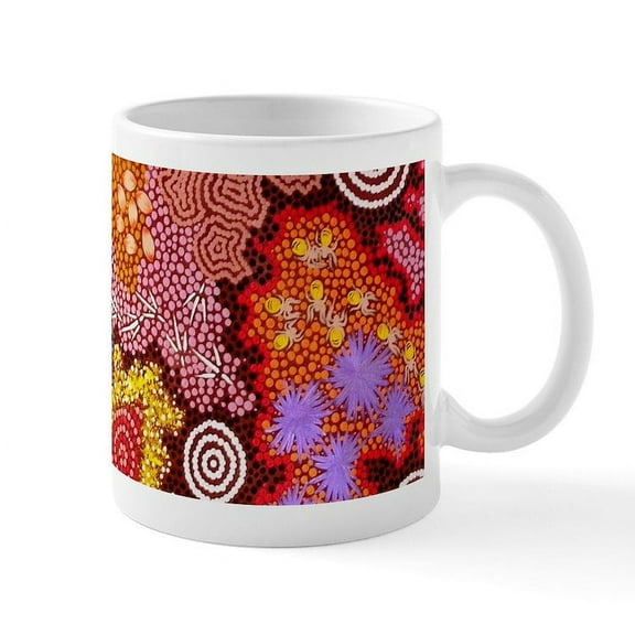 CafePress - AUSTRALIAN ABORIGINAL ART Mugs - 11 oz Ceramic Mug - Novelty Coffee Tea Cup