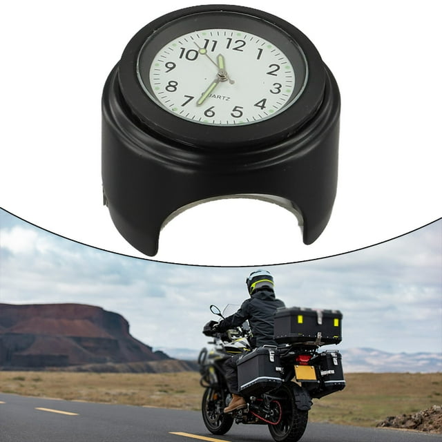 7/8" Waterproof Chrome Motorcycle Bike Handlebar Mount Quartz Clock Watch Aluminum Accessori Luminous Clock