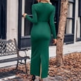 thumbnail image 5 of Kaemgyyd Cocktail Dresses for Women Elegant Bodycon Belted Maxi Dresses Long Sleeved V Neck Wear to Work Dress Fall, 5 of 7