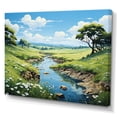 thumbnail image 2 of Designart "Reflective River in the Countryside II" Landscapes Canvas Wall Art, 2 of 5