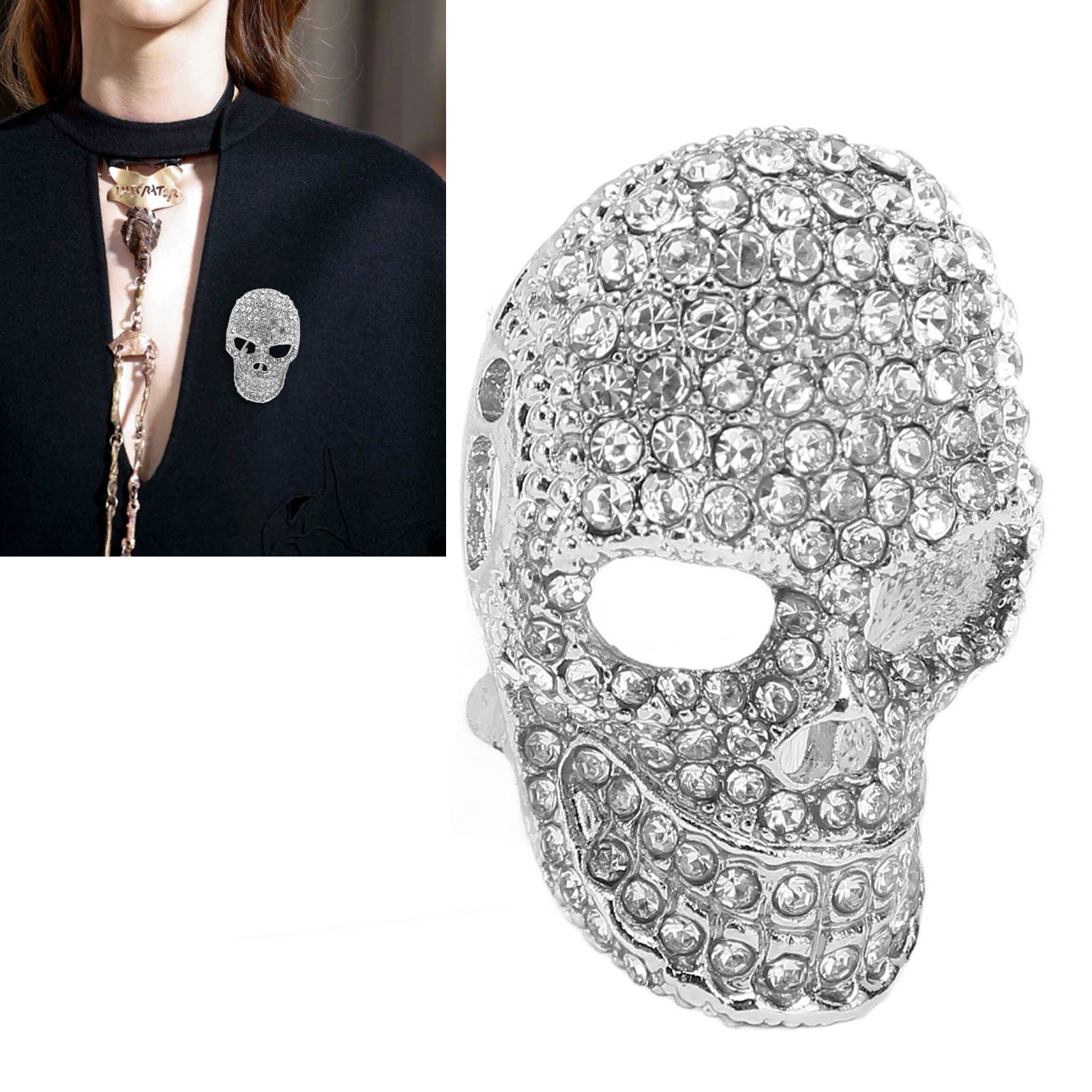 Skull Pin Brooch Fashion Sparkling Skull Brooch For Halloween For Men Walmart