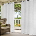 thumbnail image 5 of Outdoor Curtains for Patio Waterproof, White Burlap Texture Windproof Pravicy Outside Porch Blackout Curtain, Farmhouse Vintage White Sun Blocking Grommets Curtains for Cabana Gazebo 54"x95", 5 of 9