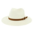 thumbnail image 2 of XIAOCHA Women's Wide Brim Fedora Hat Adjustable Hat Band Sun Protection Ladies Summer Panama Hat,White, 2 of 2