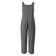 thumbnail image 6 of Chuancc Women's Casual Loose Overalls Jumpsuits One Piece Sleeveless Wide Leg Long Pant Rompers With Pockets Dark Gray XL, 6 of 6