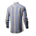 thumbnail image 2 of JLFKNG Mens Shirts Fashion Plaid Printed Tees Lapel Long Sleeve Oversized Breathable Loose Fit Tee Shirts Buttons Up Lounge Clothing For Men, 2 of 4