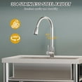 thumbnail image 7 of Stainless Steel Utility Sink, 28x20 in, Freestanding Commercial Single Bowl Kitchen Sink with Pull Out Faucet, Hot and Cold Water Pipe & Shelf for Laundry Room, Garage, Shop, 7 of 7