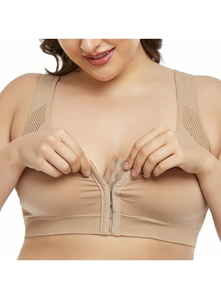 LOVECOCO Ladies Comfort Bra Hook and Eye Front Closure Wireless