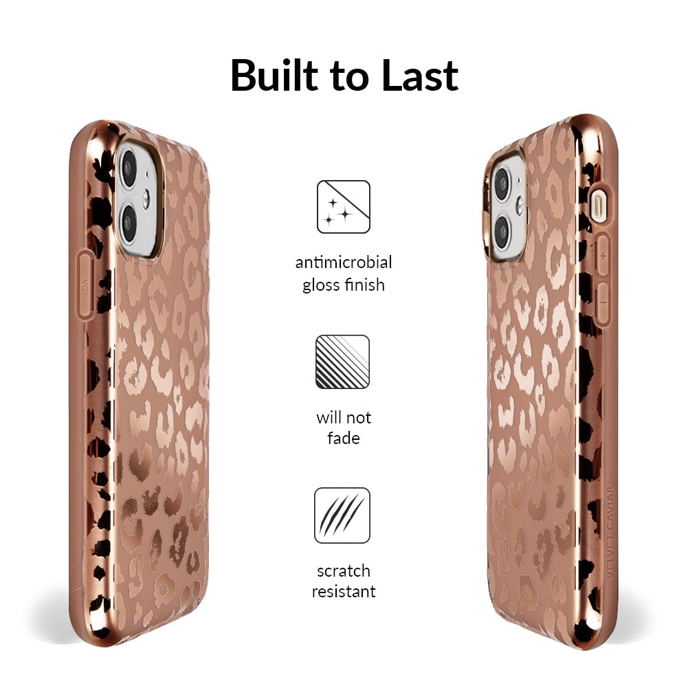 Velvet Caviar iPhone 11 Case - Cute Protective Phone Cases for Women - Bronze Chrome Leopard