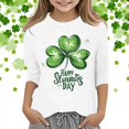 thumbnail image 2 of 2t Girls Long Sleeve Shirt Big Girls Clothes Size 16 Kids St. Paddy's Day Printed 3/4 Quarter Sleeve T Shirt Tops Peplum Casual, 2 of 4