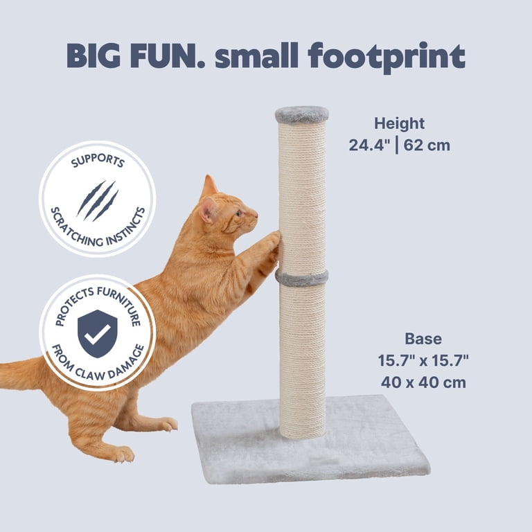 Trixie Parla 24.4 Inch Cat Scratching Post, Gray Plush photo 2