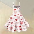 thumbnail image 4 of Valentines Day Sleeveless A-line Dress with Heart Print Adjustable Straps Lightweight Evening Prom Party Dress Red 2XL, 4 of 5