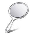 thumbnail image 1 of Espejo de aumento de maquillaje de cristal para mujer, espejos cosméticos redondos de repuesto para dormitorio con mango de doble cara portátil Pinceles de maquillaje y herramientas Transparente Soidarity BFH000395-00, 1 of 6