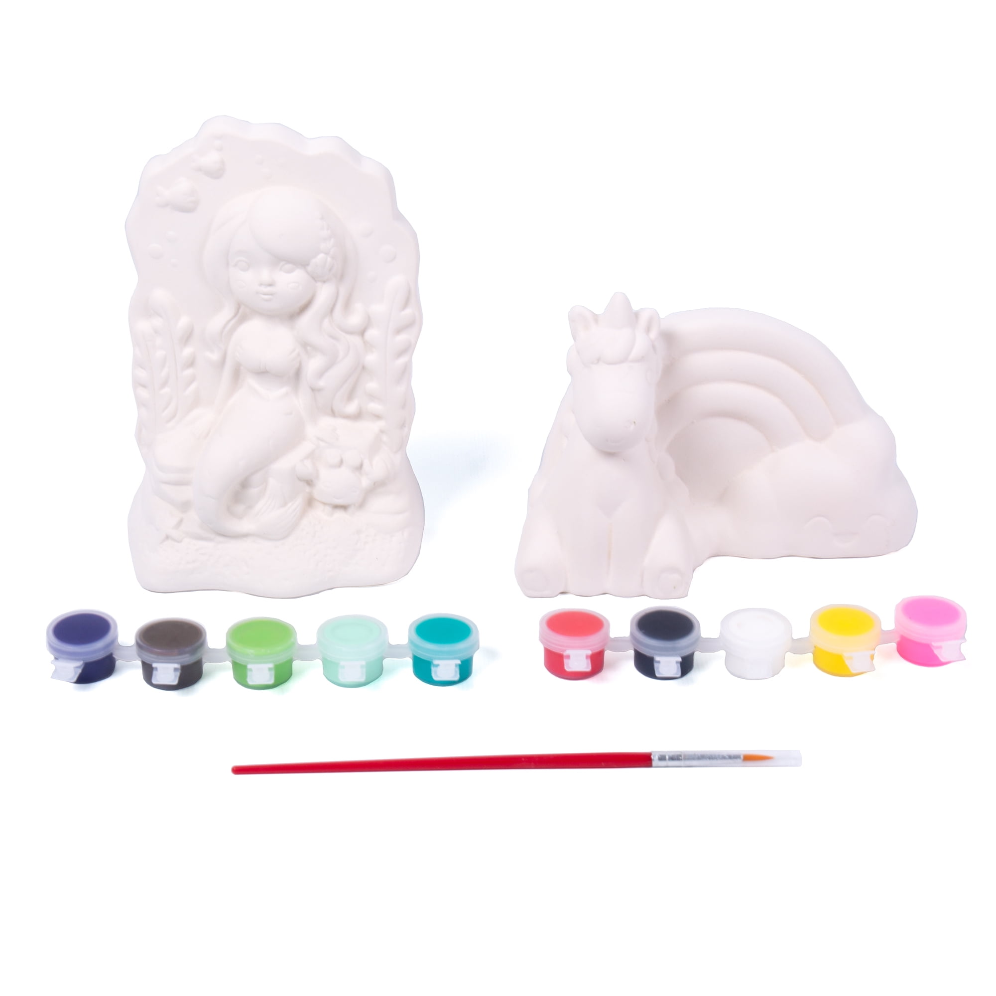 (2 pack) Made by Me Paint Your Own White Ceramic Unicorn & Friends Figurine Set