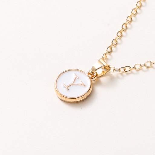 Collar Con Colgante De Letras Inglesas De Metal Metiss Para Mujer A-Z Para Regalo
