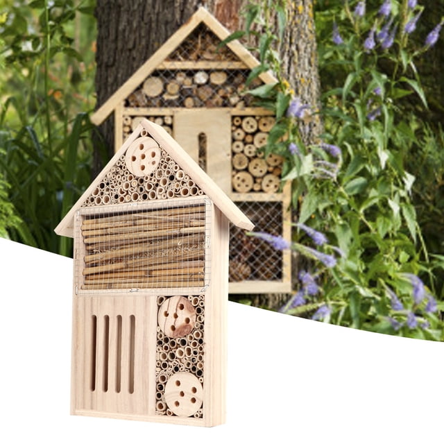Caja nido para insectos, casa de madera para insectos para exteriores, para jardín, habitación para insectos de madera, diseño de última generación