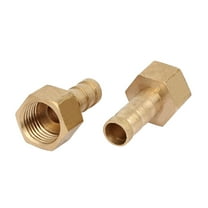 Unique Bargains 1/4BSP Female Thread 8mm Hose Barb Brass Tubing Coupler Connector Fitting 2Pcs