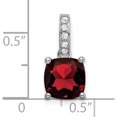thumbnail image 3 of 14K White Gold Cushion Garnet And Diamond Pendant (Width 7.9) (Length 17.3) - Jbsp, 3 of 5
