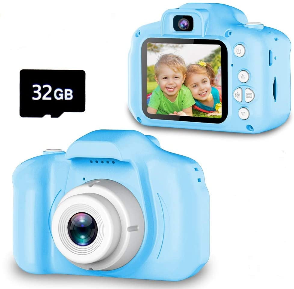 Dinosaur Kids Video Camera Camcorder with 270°Rotation 2.4Inch Screen Kids Camera 1080P FHD Camera for Kids Digital Video Camera Recorder for Boys Girls Gift Age 3-10 with 32G SD Card Card Reader 