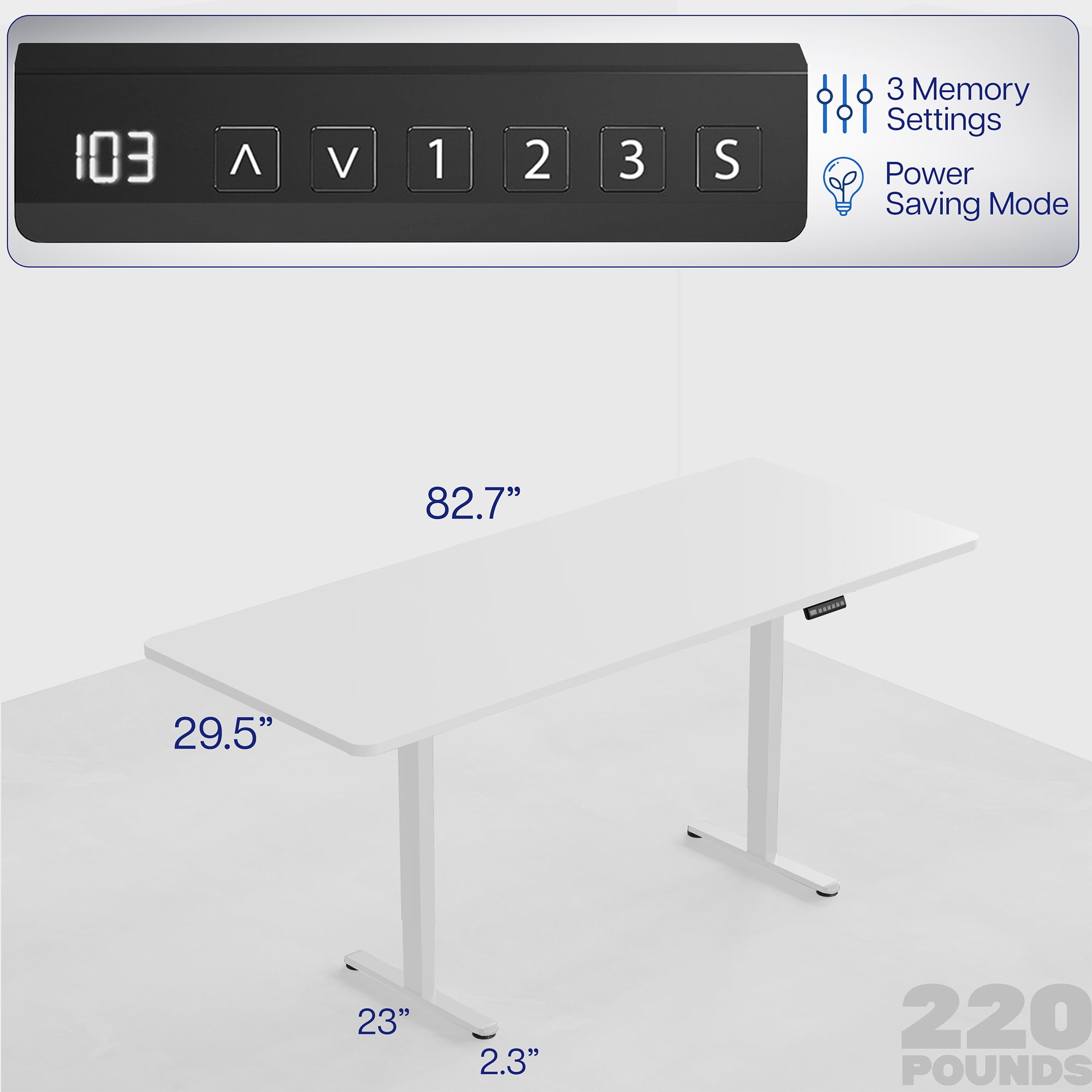 VIVO Electric Dual Motor 83” x 30” Standing Desk, White Top, White Frame