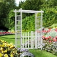 thumbnail image 3 of Ktaxon PVC Garden Arch 7Ft Garden Arch Arbor w/ Door for Climbing Plant Outdoor Wedding, 3 of 7
