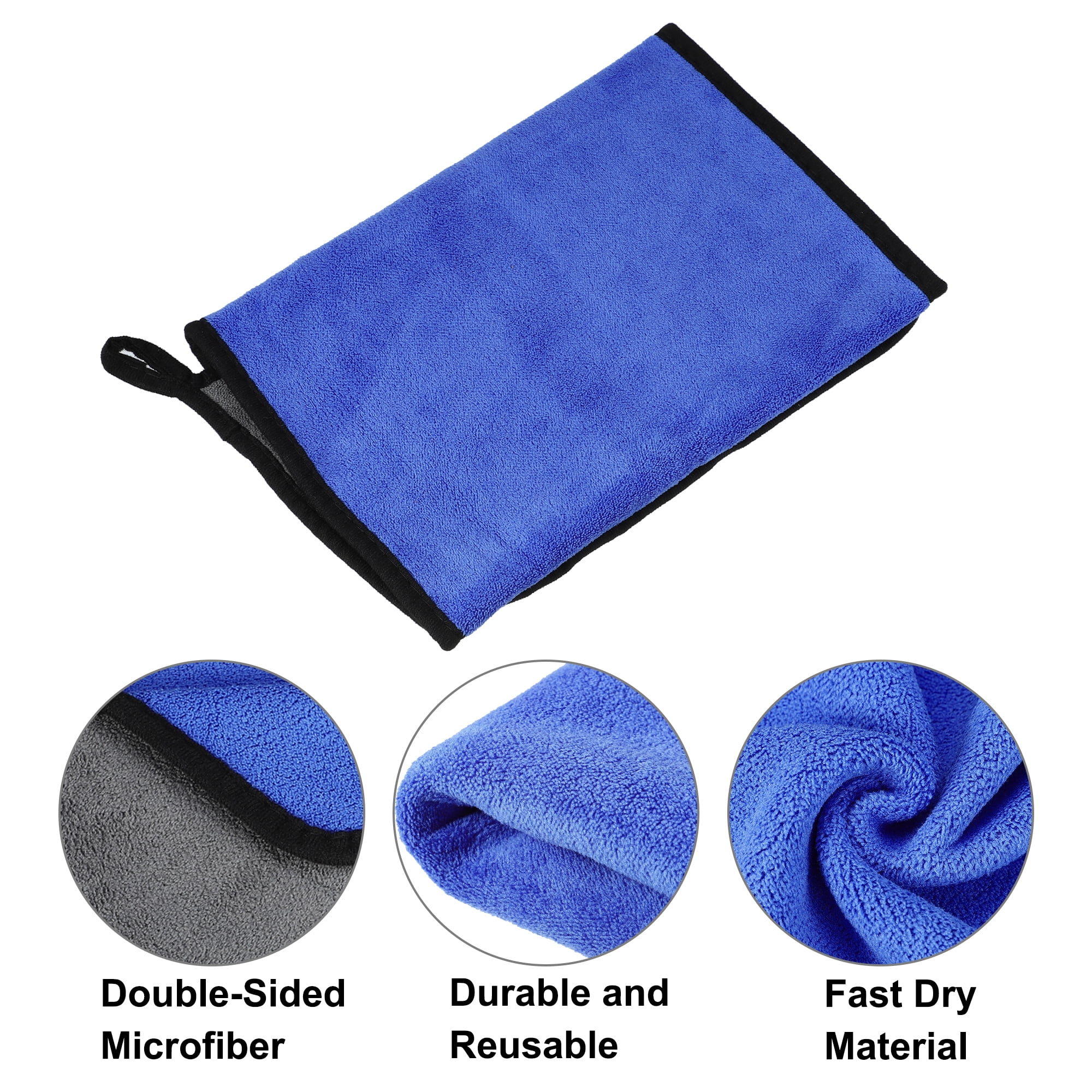 Unique Bargains 6pcs Microfibre Car Drying Towel 11.81"x23.62" Cleaning Cloth Gray Blue