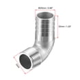 thumbnail image 2 of 304 Stainless Steel Hose Barb Fitting Elbow, 25mm Barbed x G3/4 Male Pipe Connector for Water Air Home Brew, Pack of 2, 2 of 7