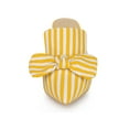 thumbnail image 2 of BLISSFUL STEP Women's Stiletto Heel Mules Pointed Toe Stripe Bow Slip-On Dress Shoes Yellow 7, 2 of 7