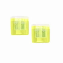 Merryso 4 Pack Mini Transparent Pencil Sharpener, Candy Colored 2-Hole with Clear Shavings Container, Safe for Ki-ds, Portable Sch-ool Supplies