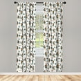 thumbnail image 2 of Ambesonne Aloha Curtains, Traditional Hawaii Woman Art, Pair of 28"x63", White Amber Laurel Green, 2 of 4