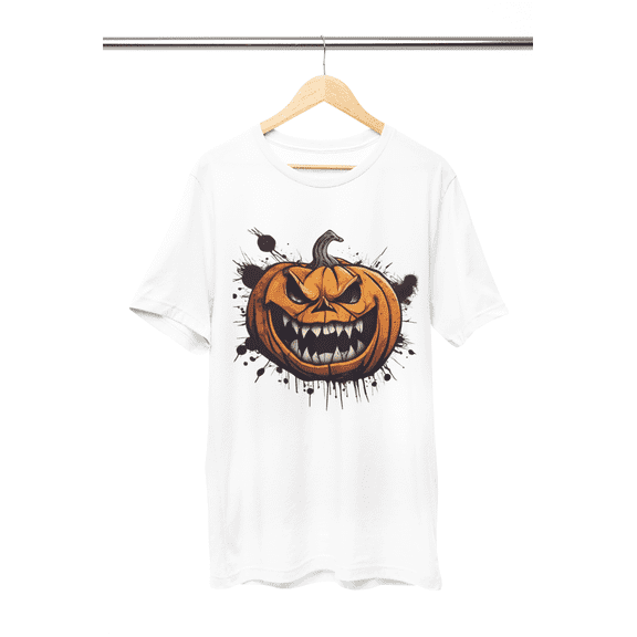 Dye Dirty Scary Pumpkin Halloween T-Shirt, Small