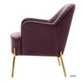 thumbnail image 3 of 14 Karat Home Accent Velvet Chair for Living Room, Upholstered Armchair with Golden Finish, Purple, 3 of 9