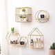 thumbnail image 5 of Estantes flotantes Estantes colgantes montados en la pared para decoración de paredes, almacenamiento: soporte de metal y estante de pared de madera para sala de estar, dormitorio, baño, cocina, 5 of 5