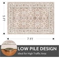 thumbnail image 2 of Rugs for Living Room Area Rug Carpet x Vintage Living Room Rugs for Bedrooms Machine Washable Rug for Dining Room Nusery Floral Distressed Grey Rug, 2 of 7