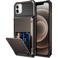 thumbnail image 1 of wonima11 Vofolen Compatible with iPhone 12 Case 5G Wallet 4-Card Slot Credit Card Holder Flip Hidden Pocket Dual Layer Protective Back Cover Compatible with iPhone 12 5G 6.1inch Gun, 1 of 1