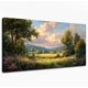 thumbnail image 1 of Pintura paisajística artesanal con texturas y luz dorada del sol, ideal para decorar salas de estar, dormitorios, baños y oficinas domésticas con un ambiente natural sereno., 1 of 6