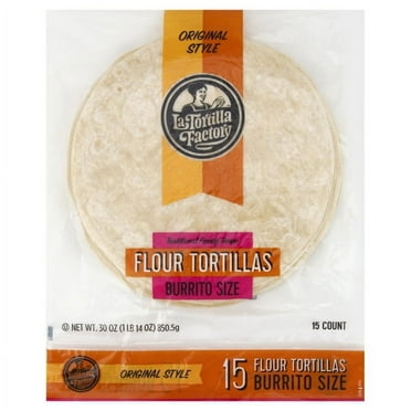 La Tortilla Factory Original Style Burrito Size Flour Tortillas, 30 oz, 15 Count