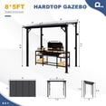 thumbnail image 2 of MEISSALIVVE 5' x 8' Hardtop Wall Mounted Gazebo Pergola, Lean-to Metal Awning with Sloped Roof, Outdoor Shelter for Patio, Deck, Backyard, Black, 2 of 10